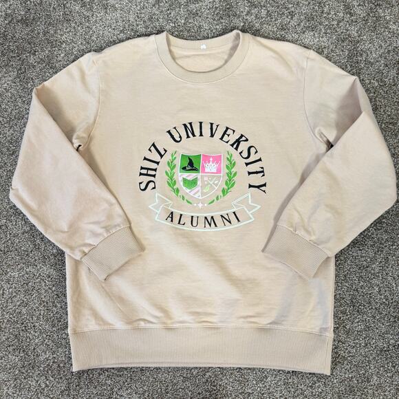 Shiz University Crewneck Sweatshirt Pink Beige Small/XS Alumni Wicked Glenda - Picture 1 of 7